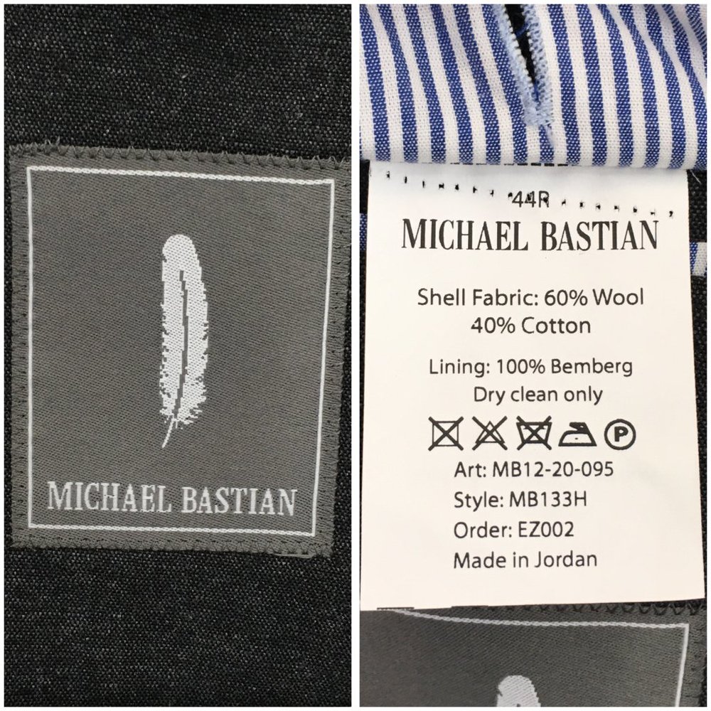 Mens Michael Bastian Blazer Sport Coat Sport Jacket Wool Cotton 44R Button Suits - Picture 7 of 13